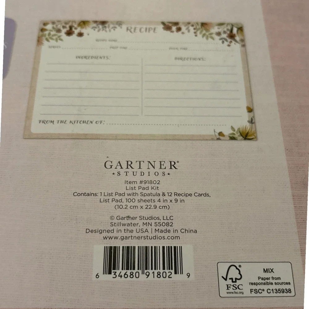 Gartner Studios List Pad Spatula Recipe Card Kit Mom Makes It Best New Mothers‎